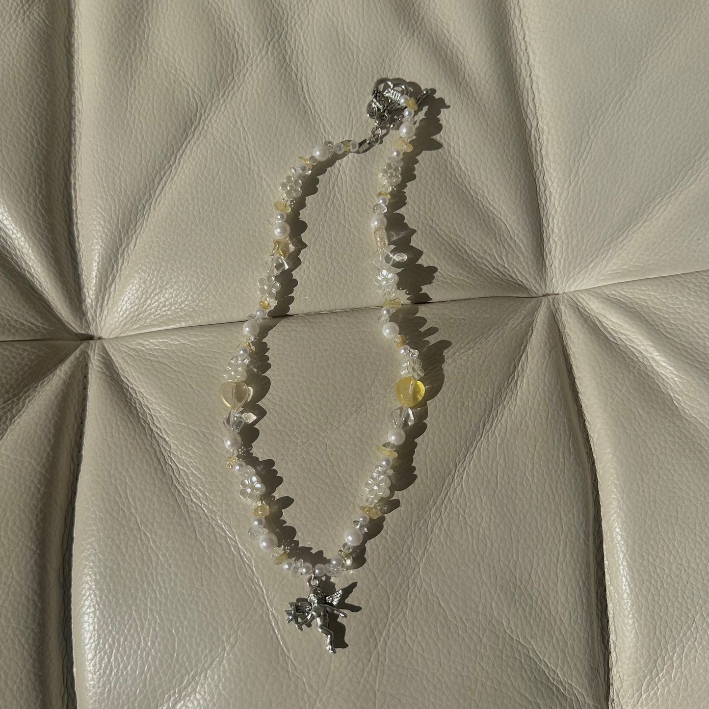 Fairy Clear quartz & Citrine Beaded Necklace