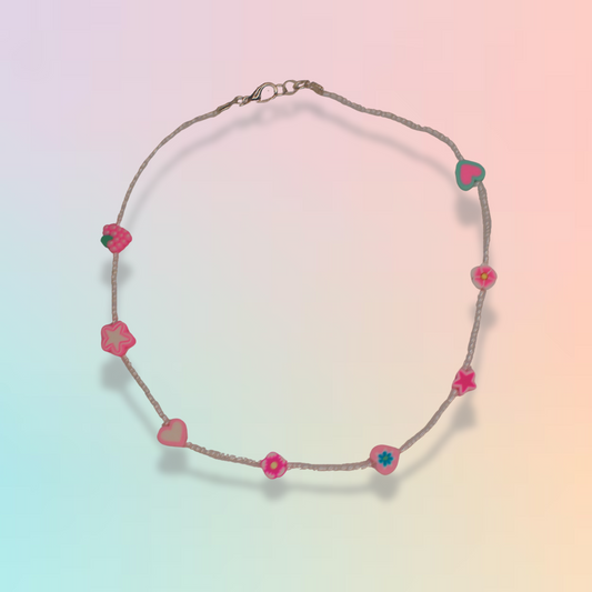 Light Pink Beaded Necklace