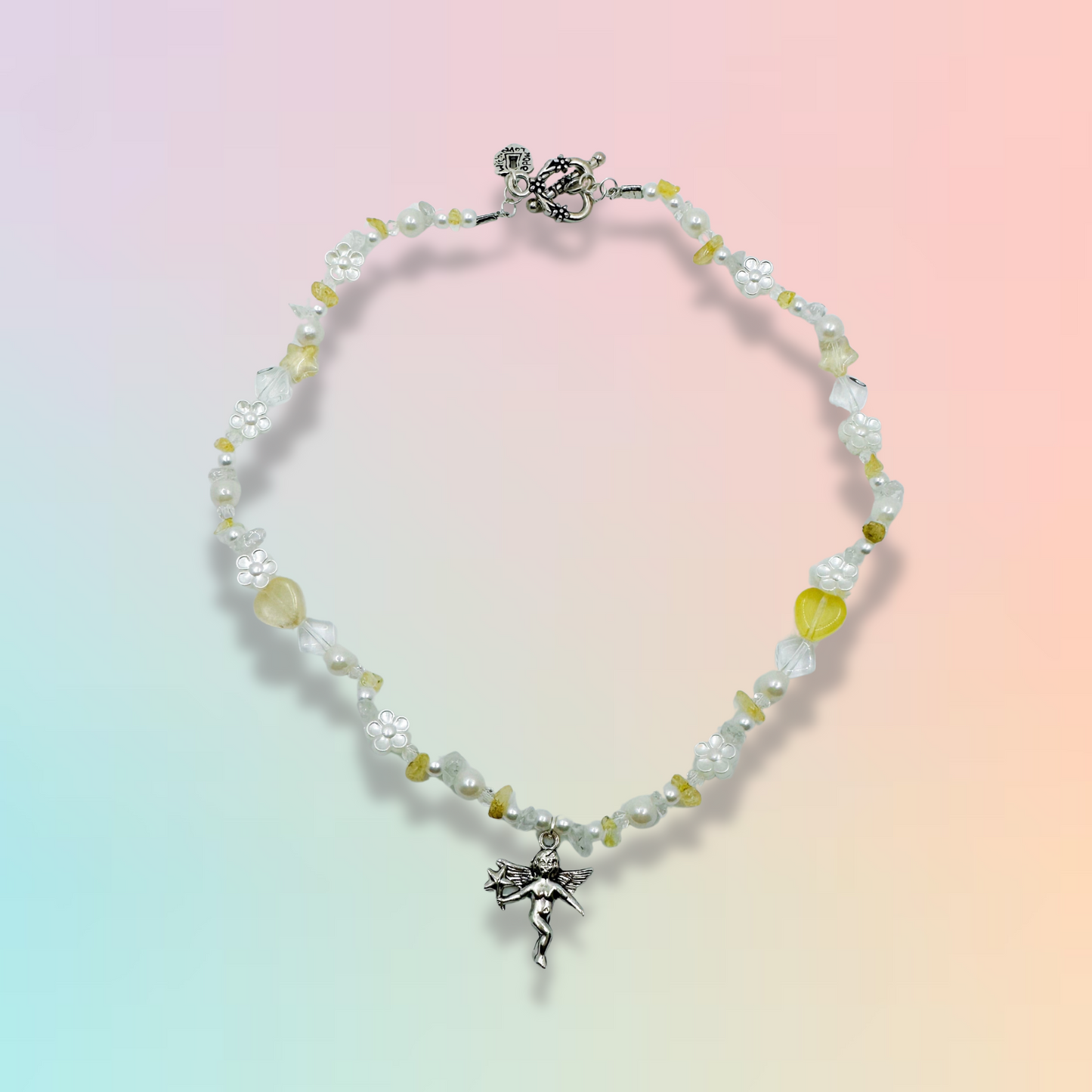 Fairy Clear quartz & Citrine Beaded Necklace