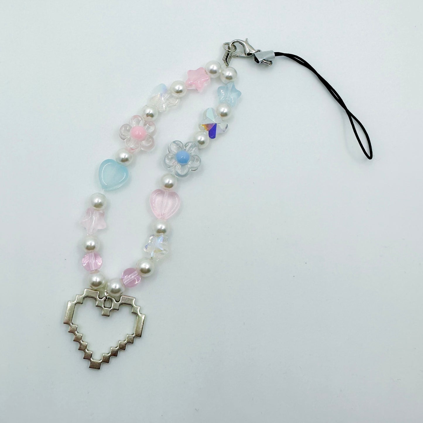 Pink & Blue Heart Phone Charm