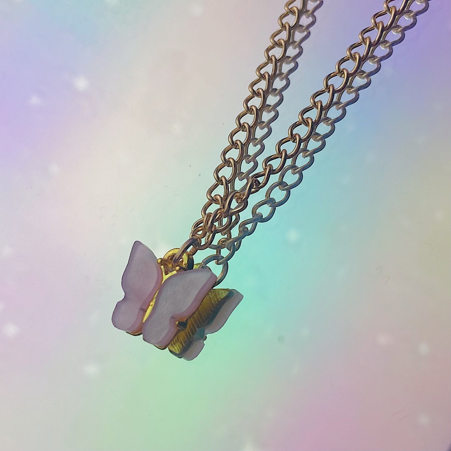 Pink Butterfly Necklace