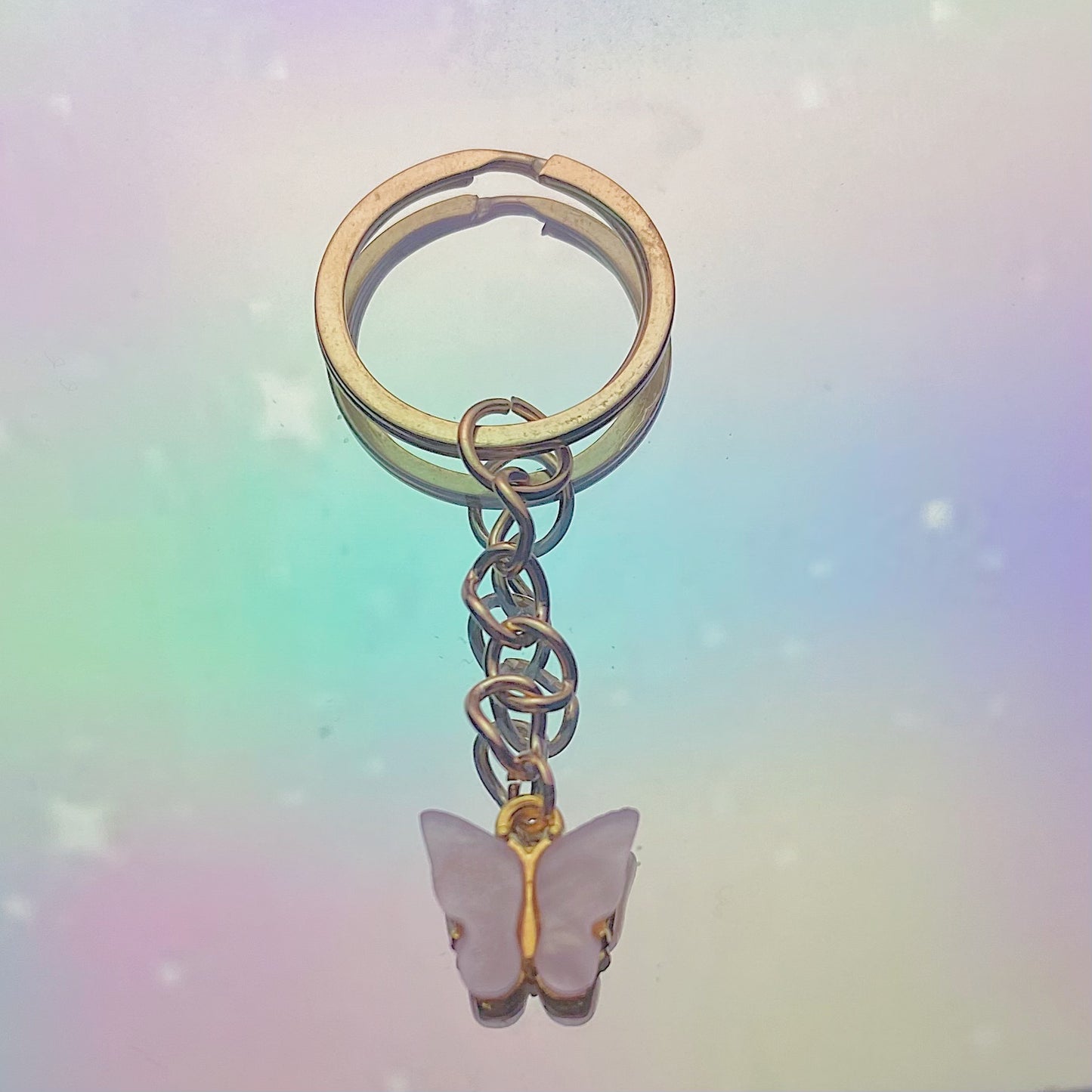 Pink Butterfly Keychain