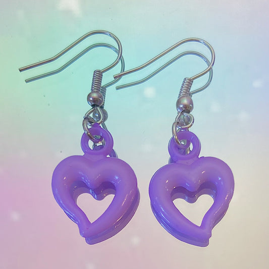 Purple Heart Earrings