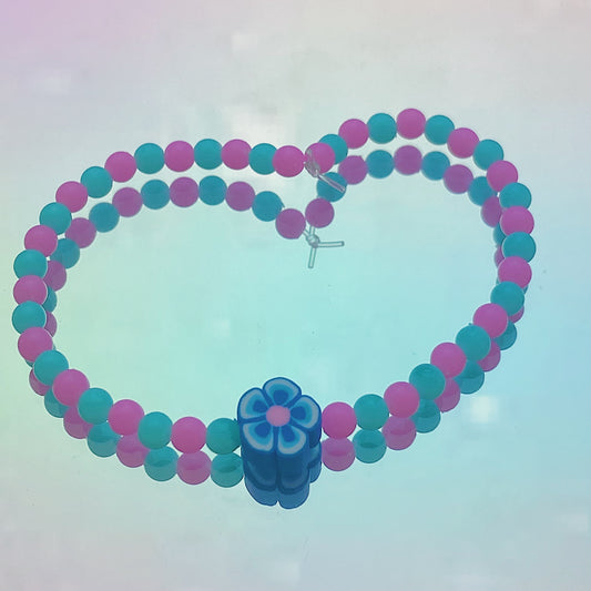 Blue Flower Charm Bracelet