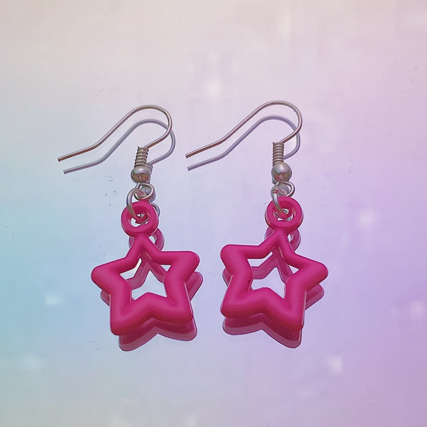 Pink Star Earrings