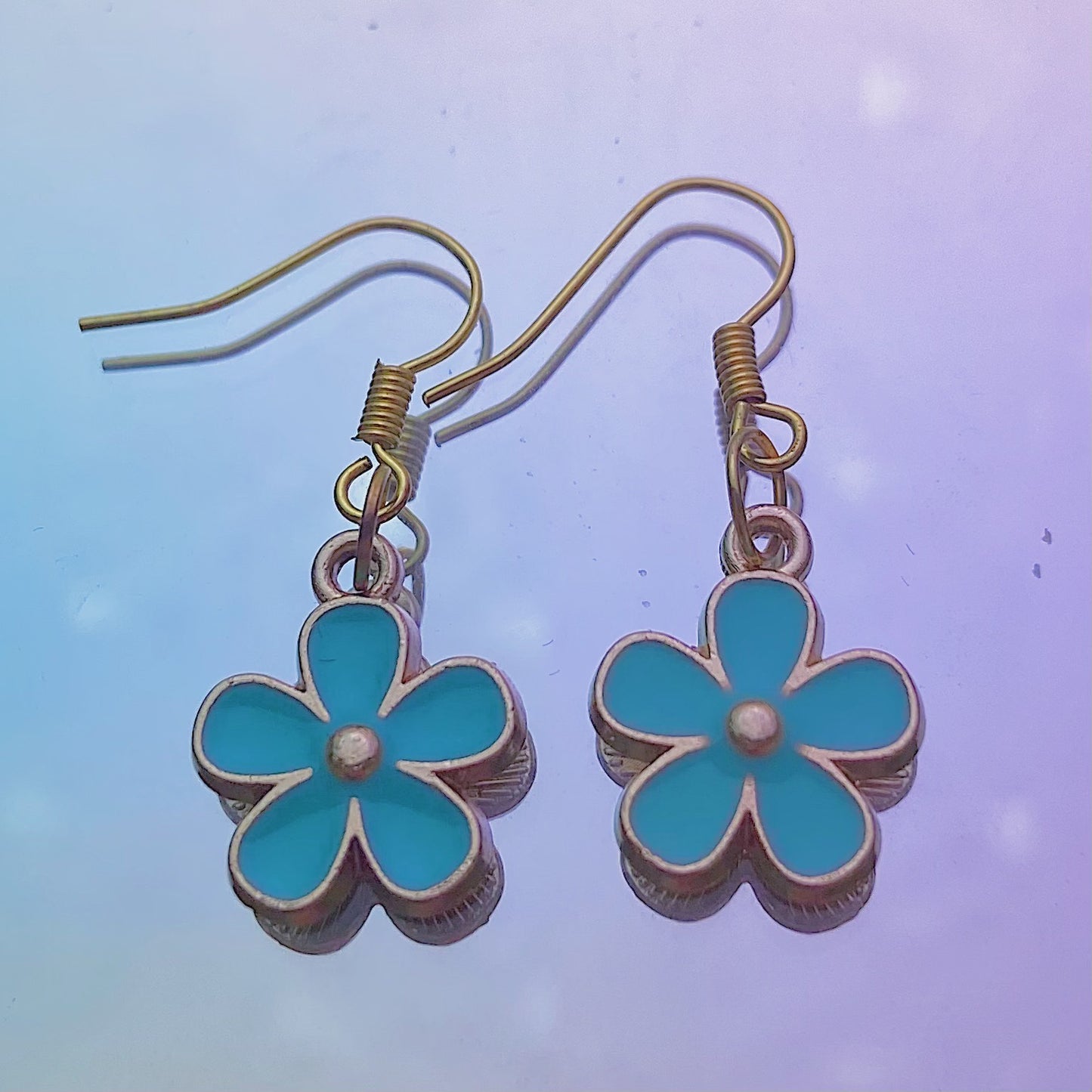 Blue Daisy Earrings