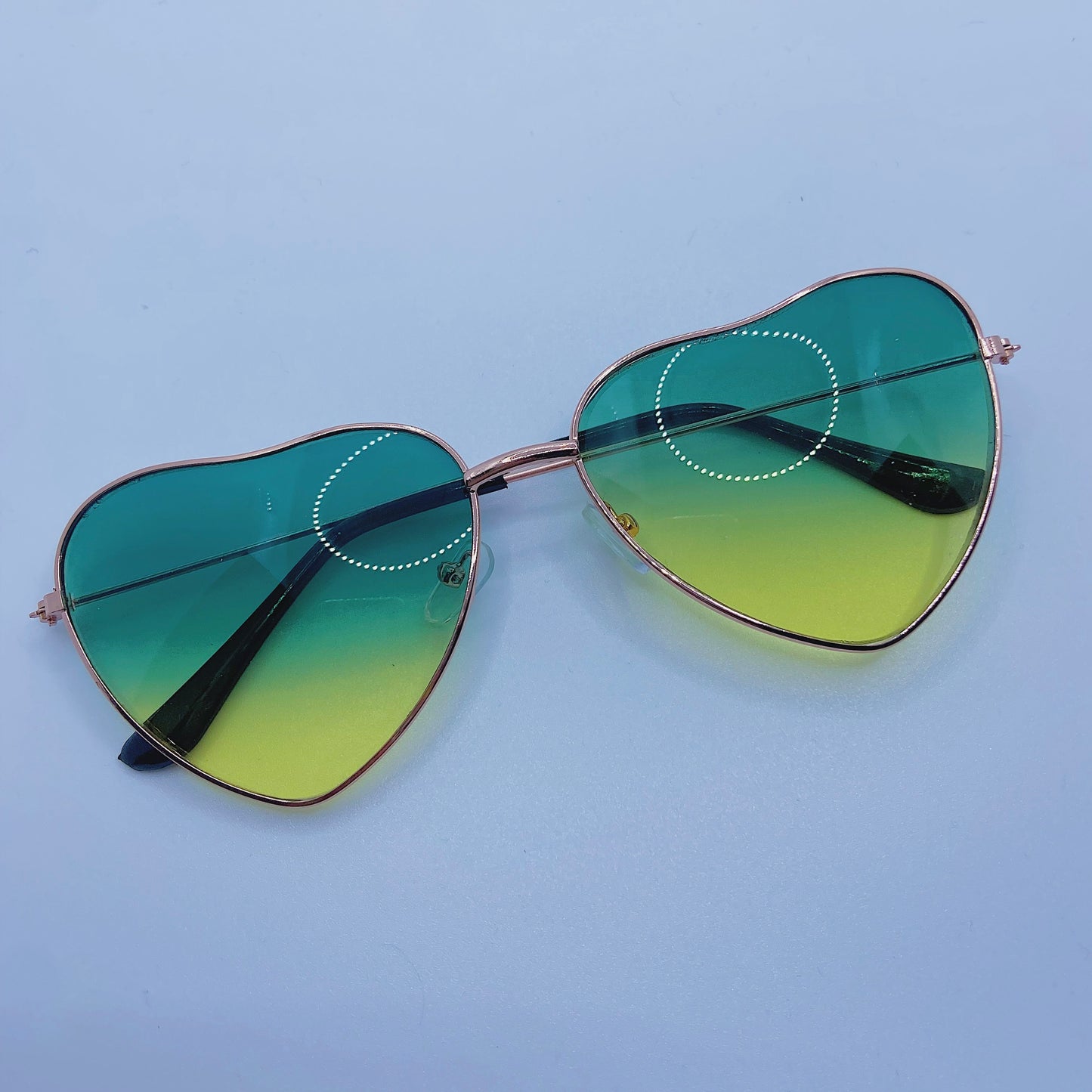 Teal/Yellow Gradient Heart Glasses