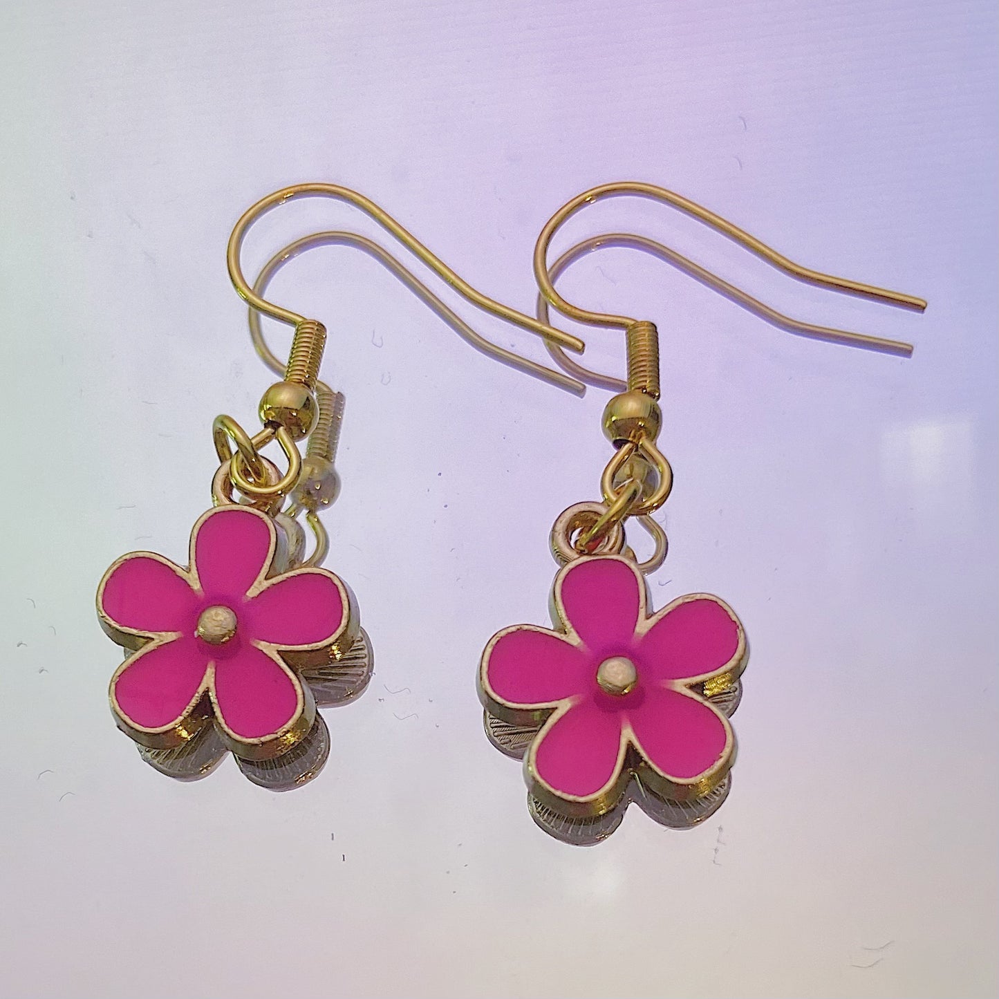 Pink Daisy Earrings