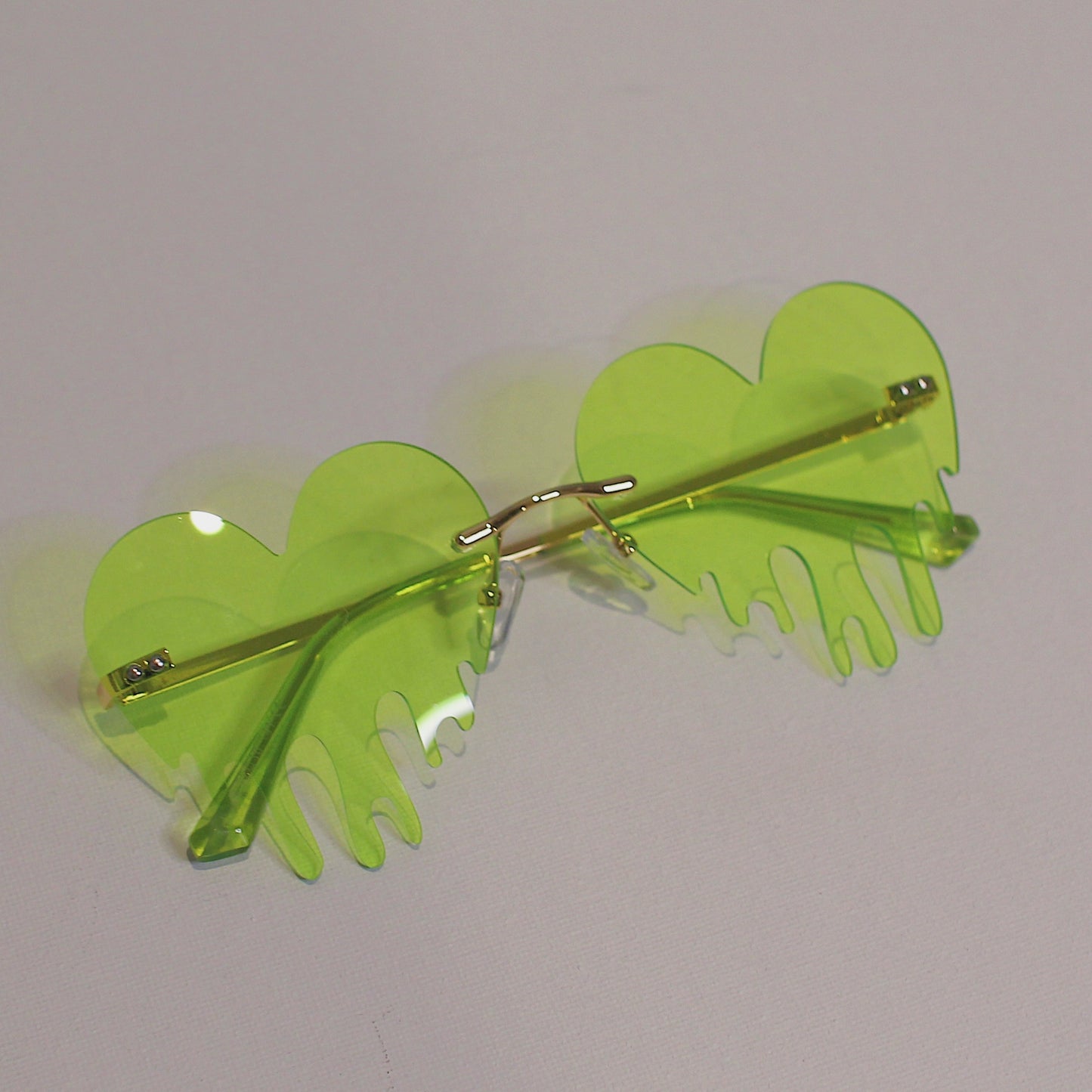 Heart Drip Glasses Green