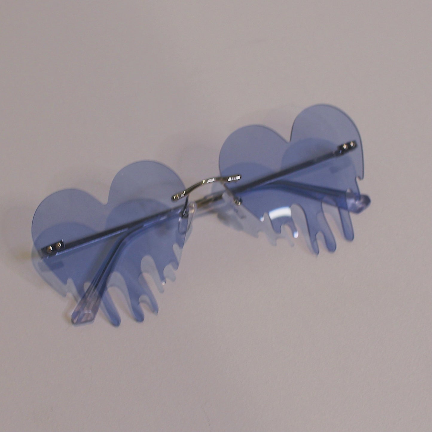 Heart Drip Glasses Light Blue