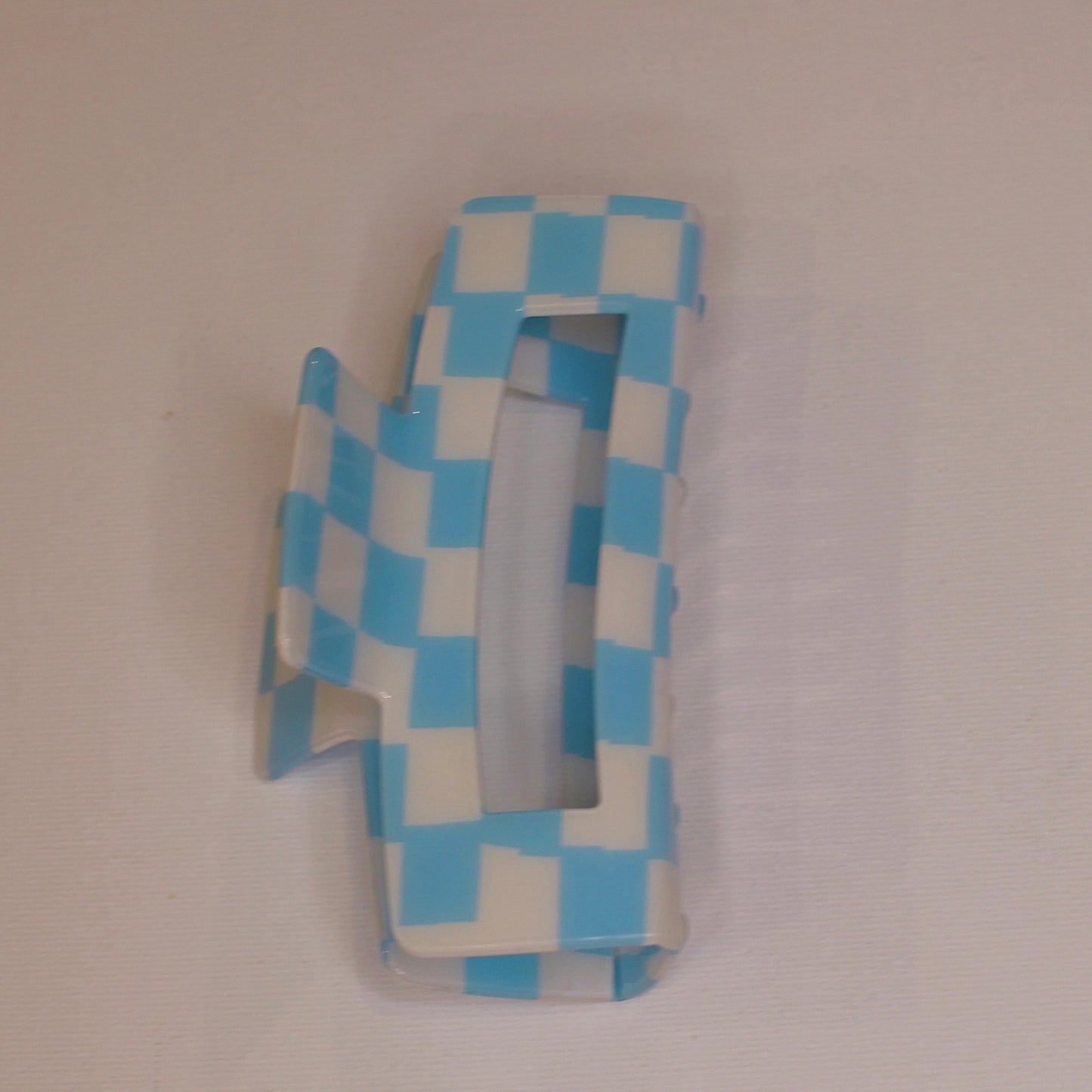 Blue Checkered Hair Claw