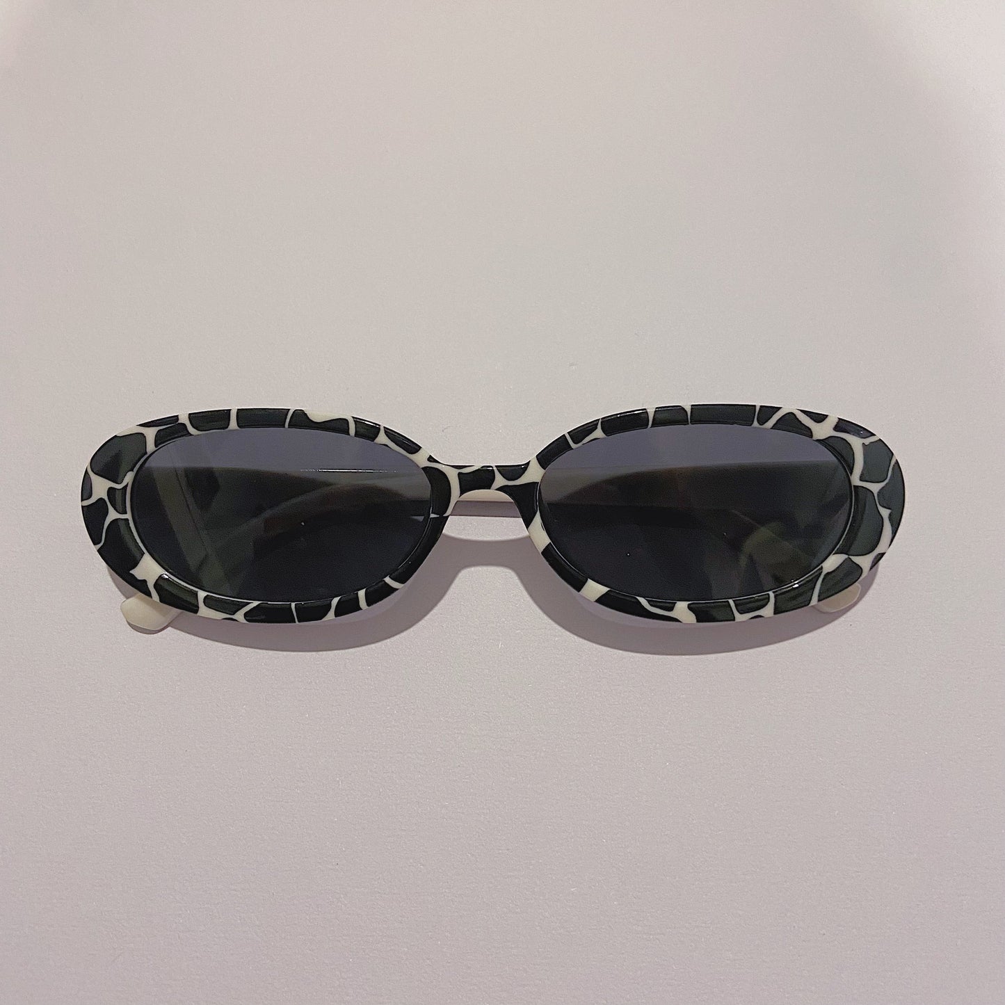 Cow Print Retro Oval Glasses
