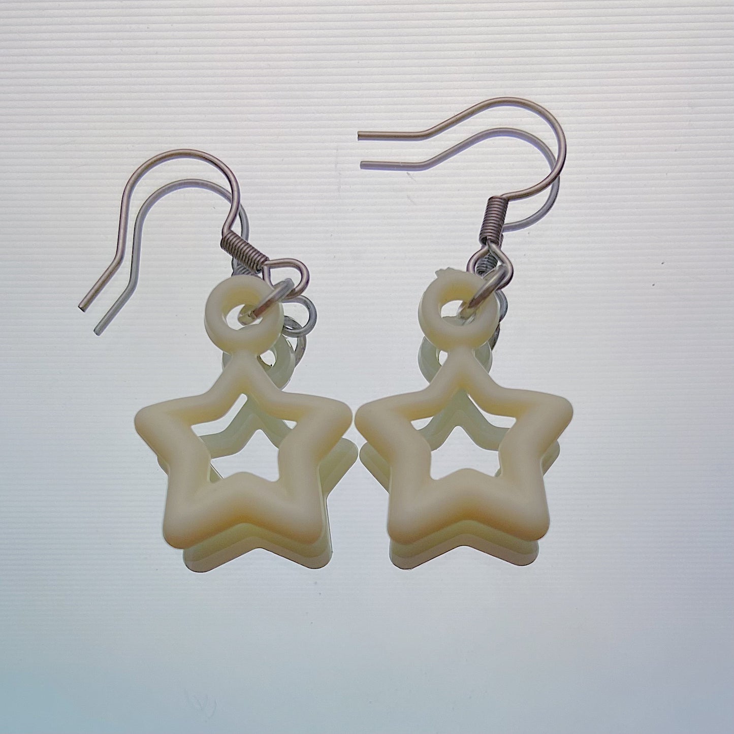 Cream Star Earrings