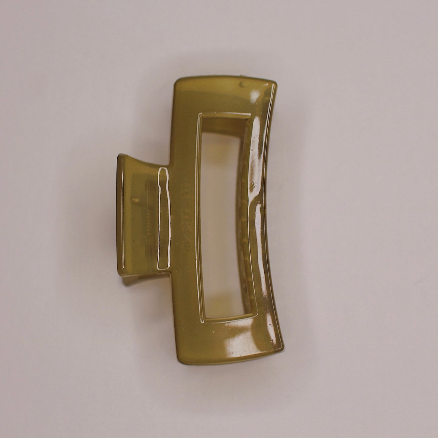 Olive Glossy Hair Claw