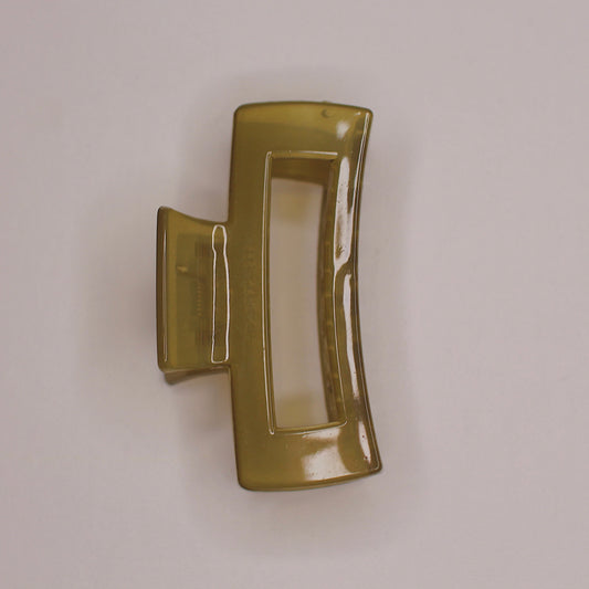 Olive Glossy Hair Claw