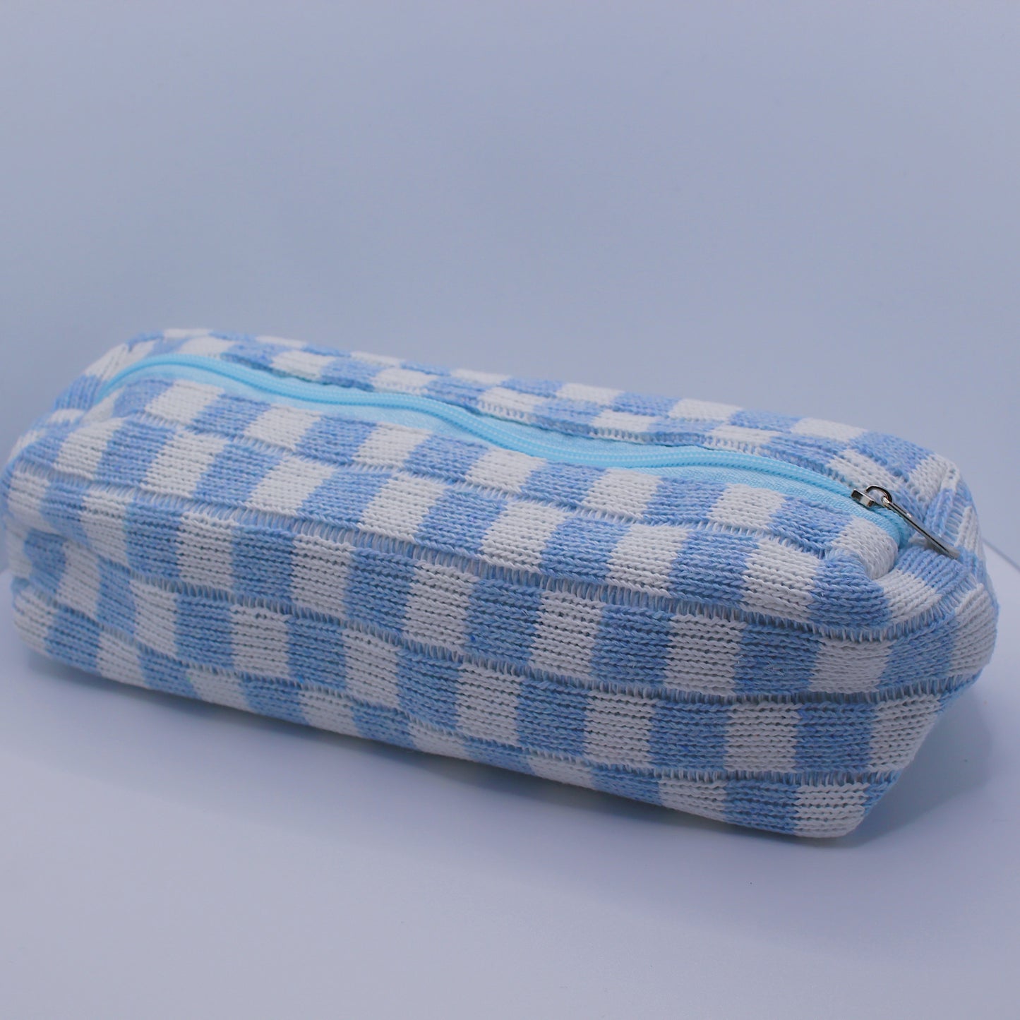 Blue Checkered Pencil Case