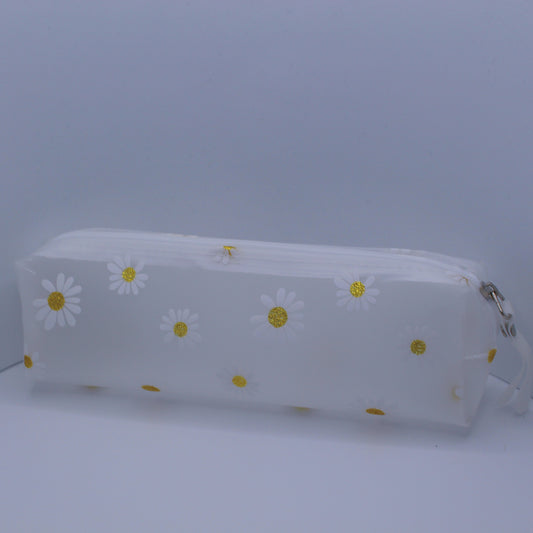 White Daisy Pencil Case