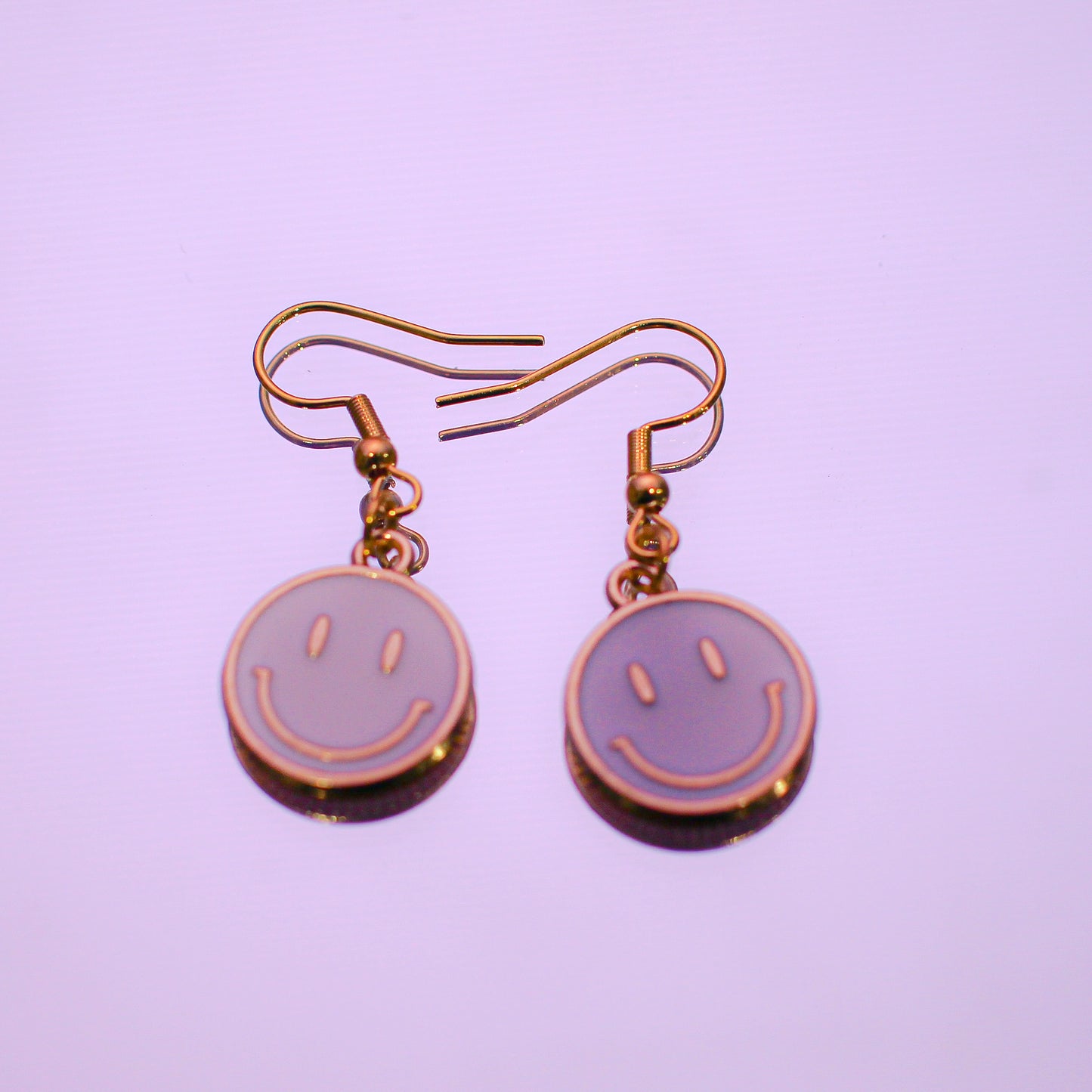 White Smiley Earrings