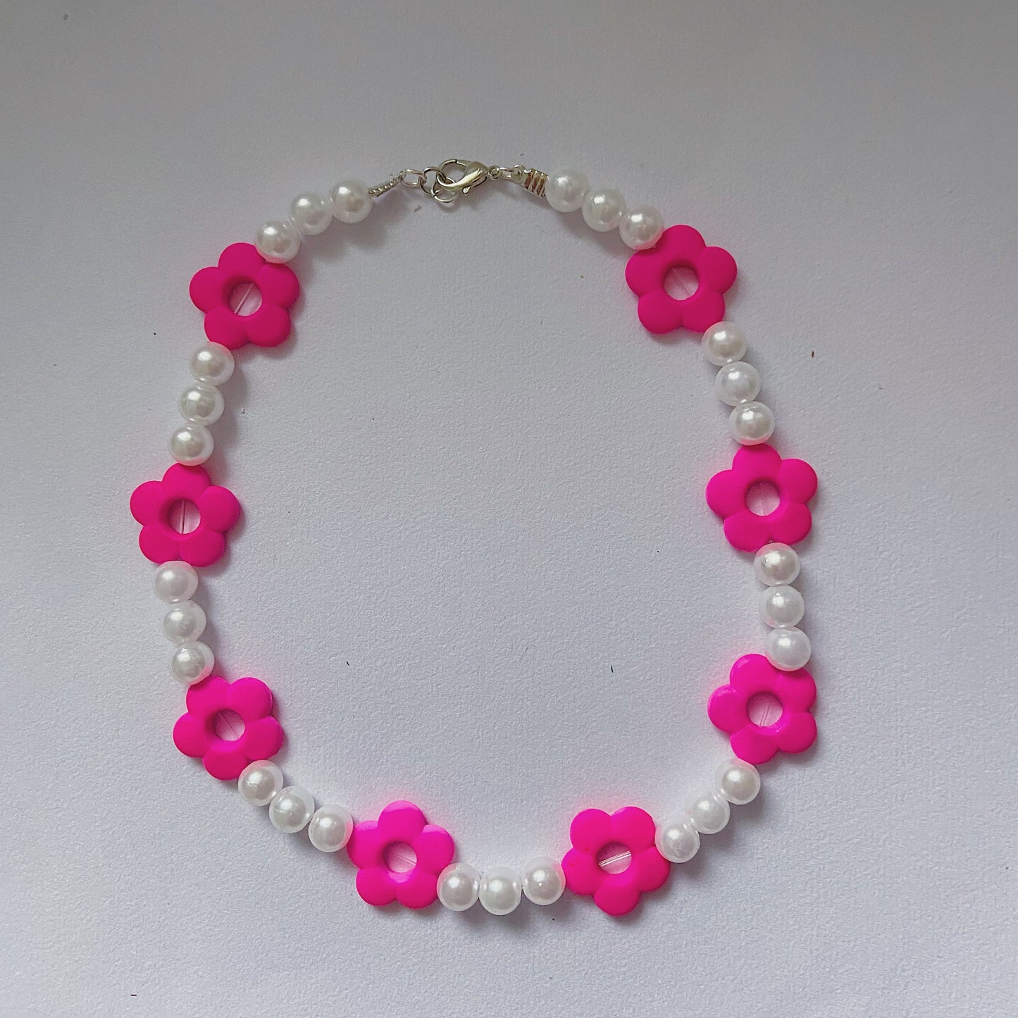 Pink Daisy Necklace