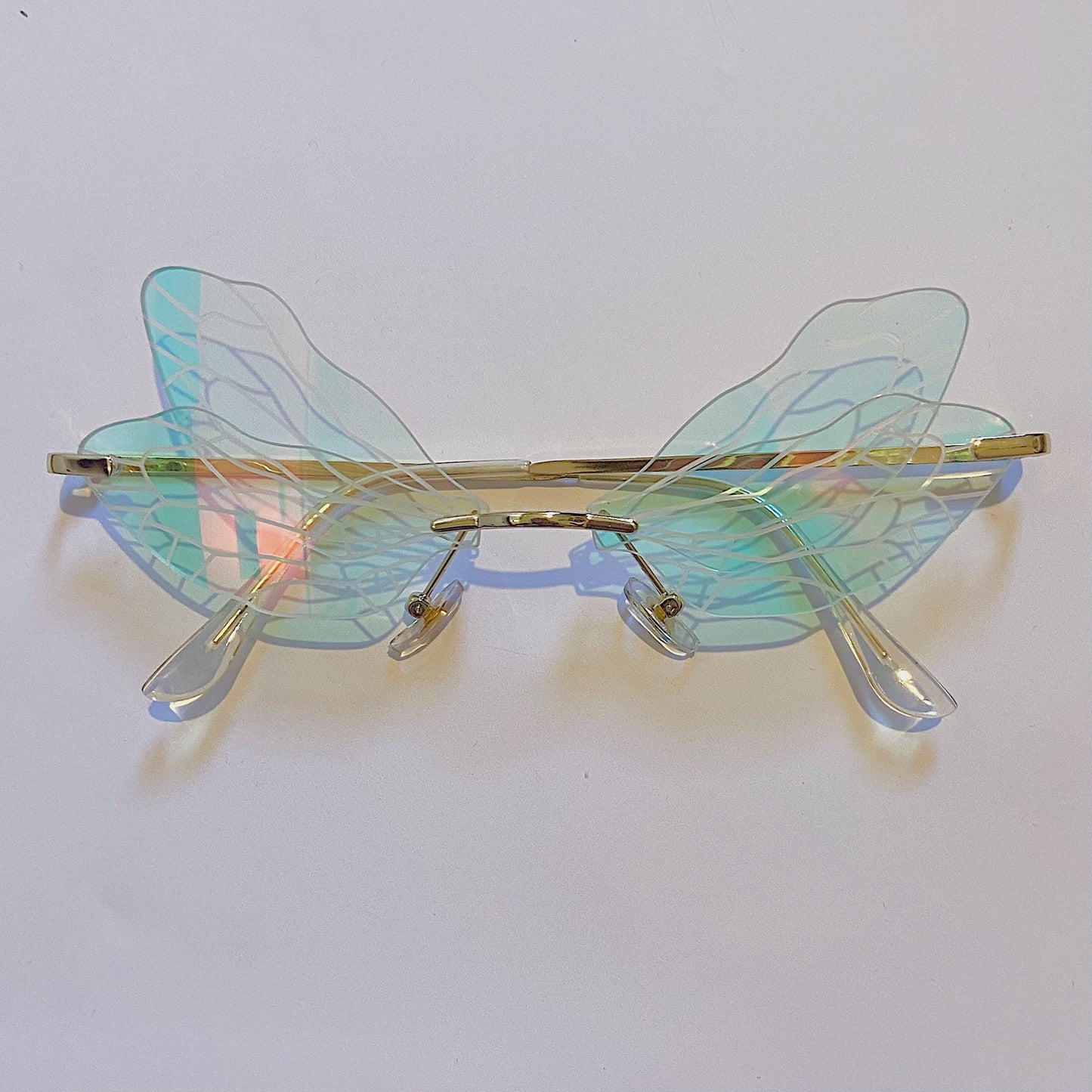 Iridescent Green Fairy Glasses