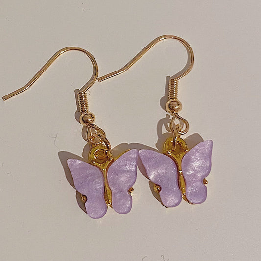 Purple Butterfly Earrings