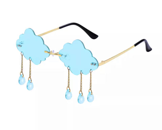 Light Blue Raindrop Glasses