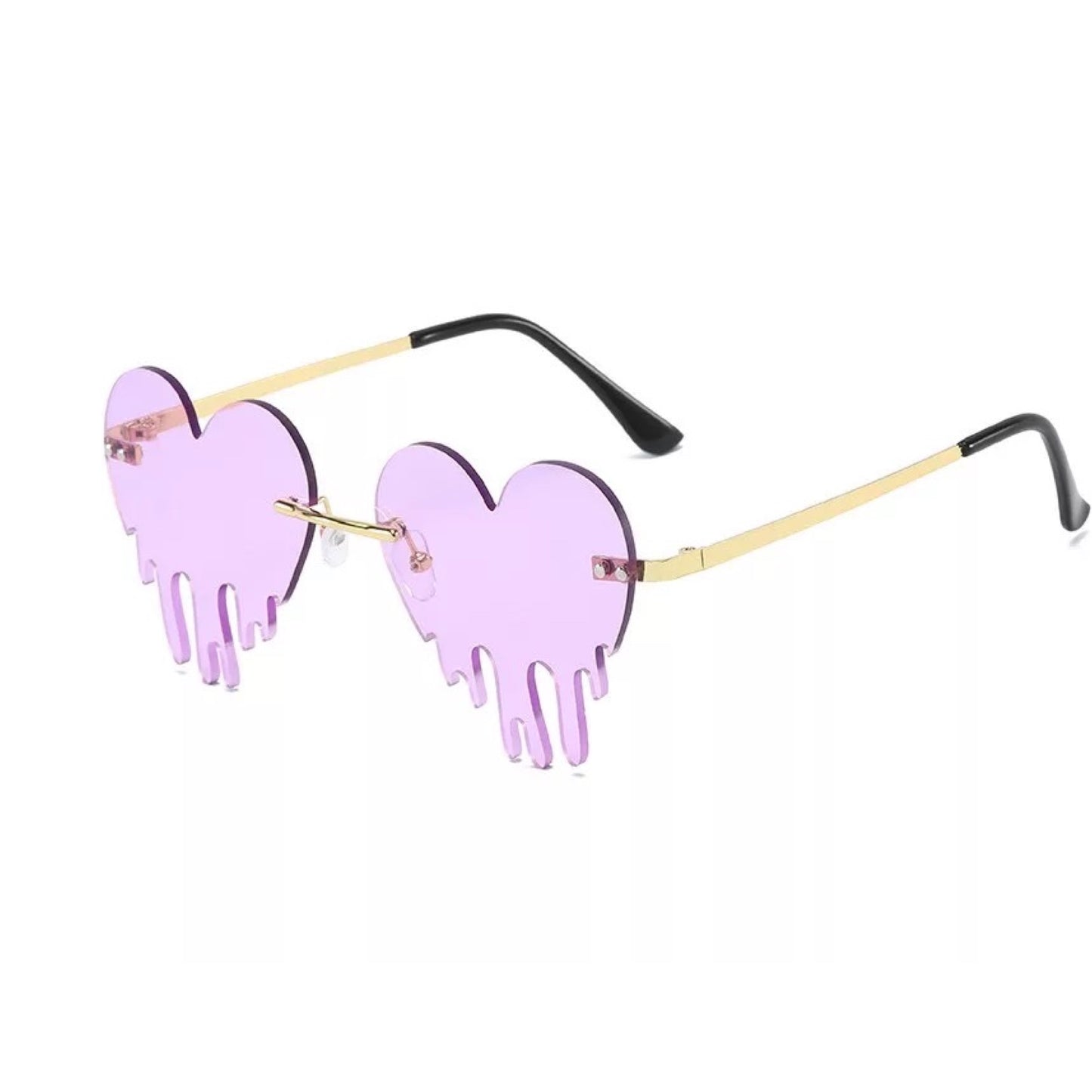 Heart Drip Glasses Purple