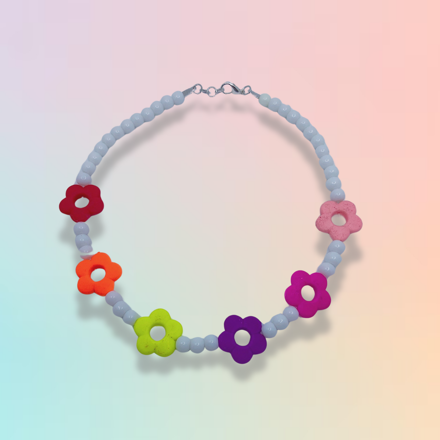 Rainbow Daisy Necklace