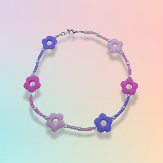 Pink & Purple Daisy Necklace