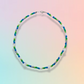 Blue & Green Flower Pearl Necklace