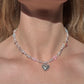 Heart charm crystal Beaded Necklace