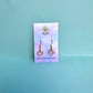 White Heart Earrings