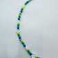 Blue & Green Flower Pearl Necklace
