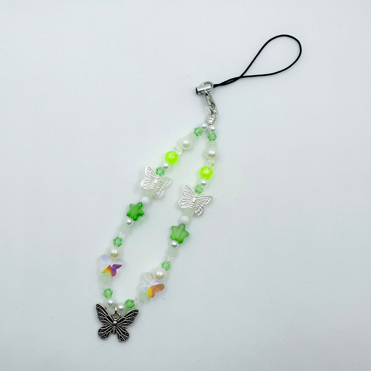 Green Butterfly Phone Charm