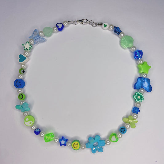 Blue & Green Charm Necklace