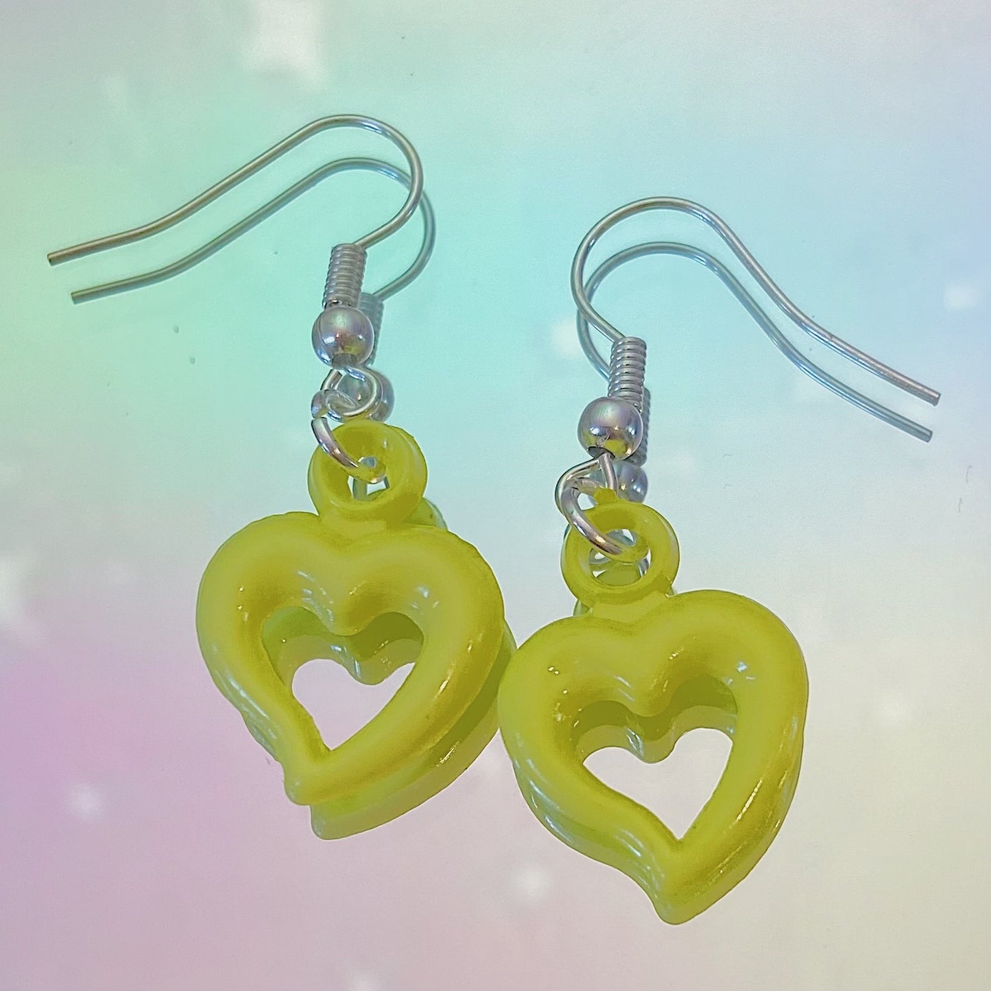 Yellow Heart Earrings