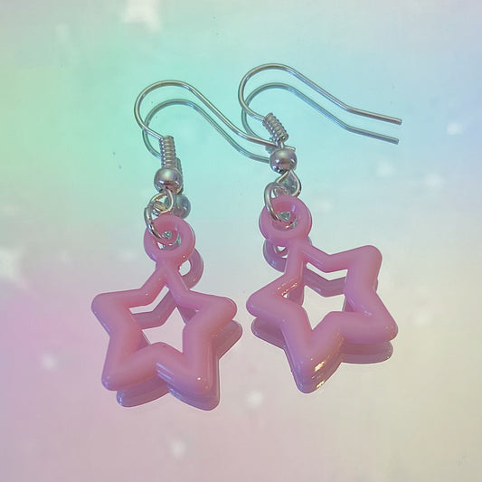 Baby Pink Star Earrings