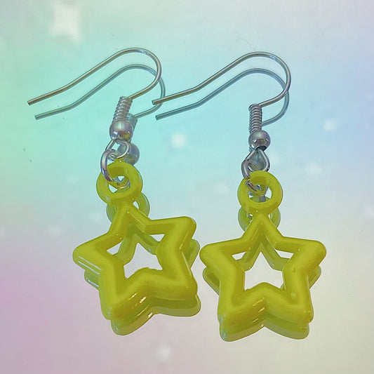 Yellow Star Earrings