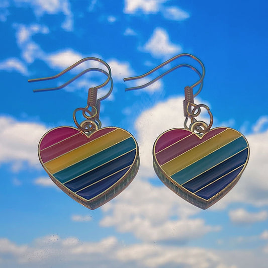 Rainbow Heart Earrings