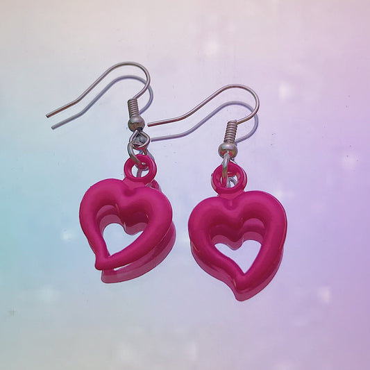 Pink Heart Earrings