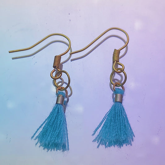 Blue Tassel Earrings