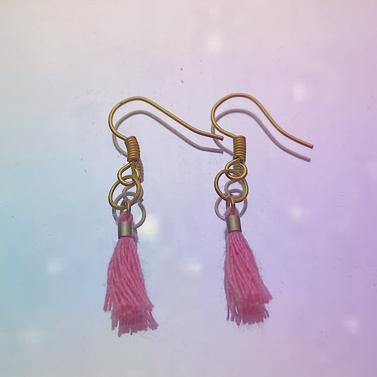 Pink Tassel Earrings