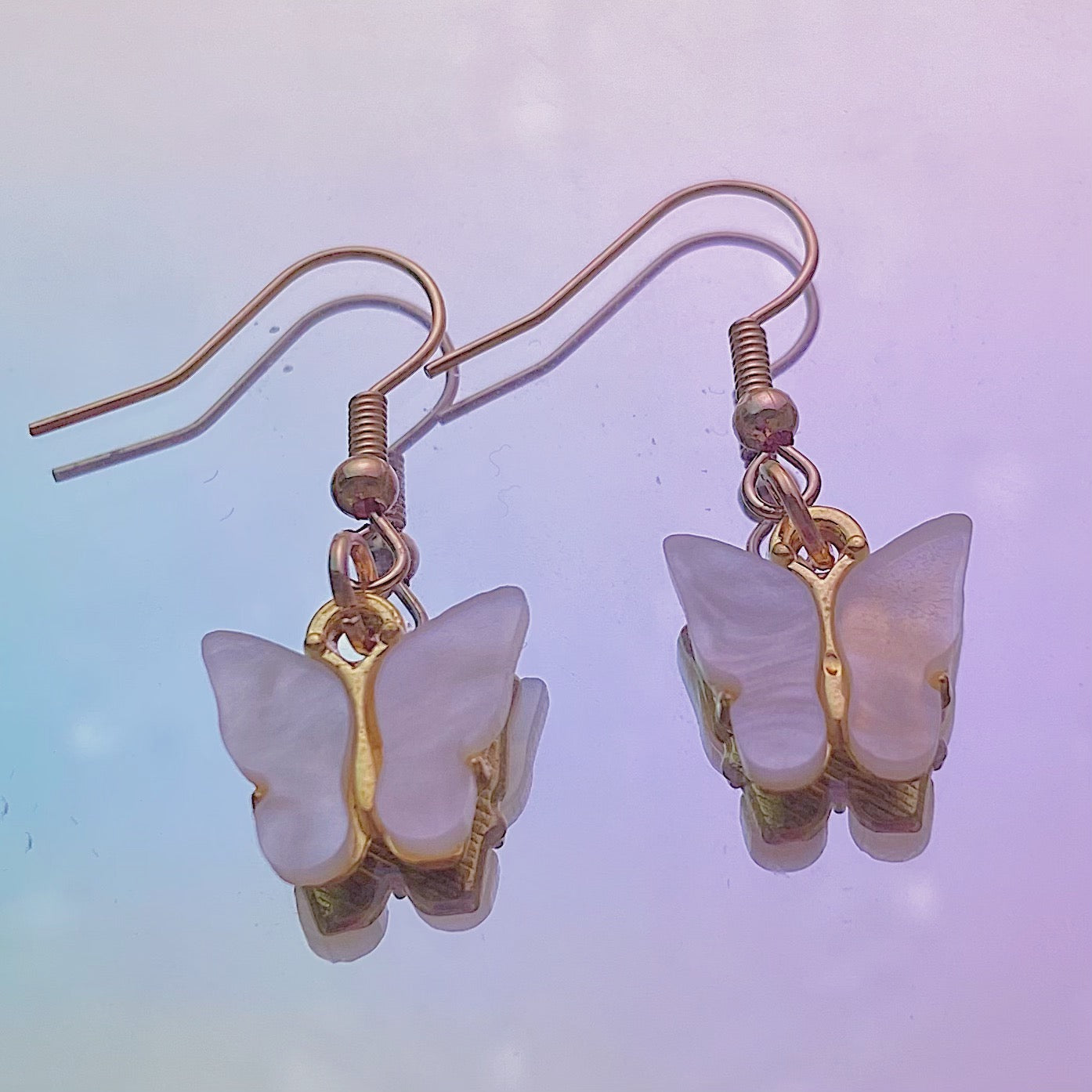 White Butterfly Earrings