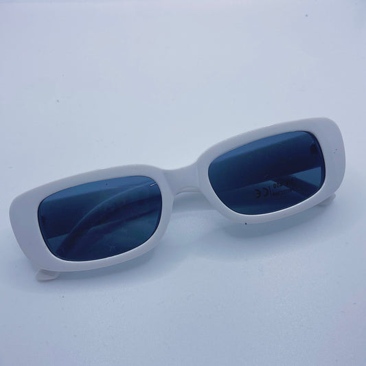 White Retro Square Glasses