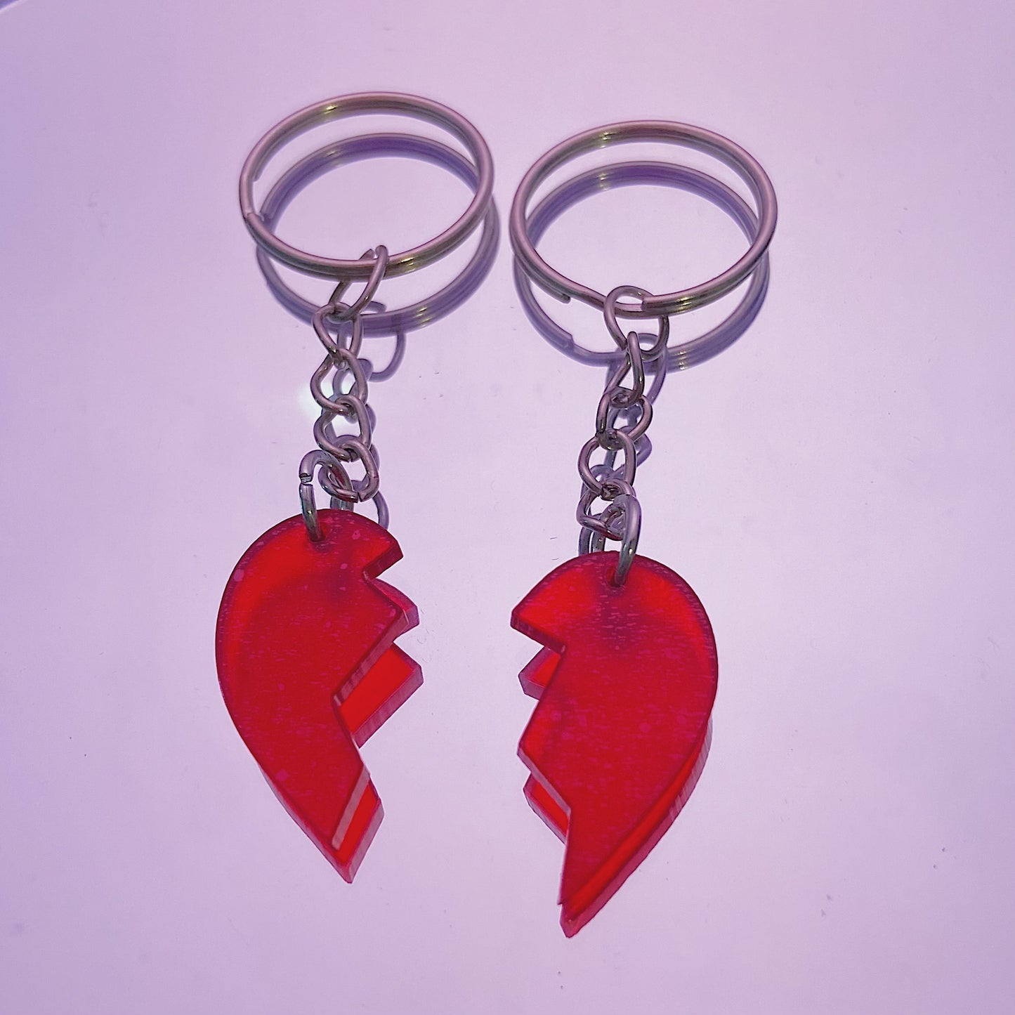 BFF Matching Heart Keychains