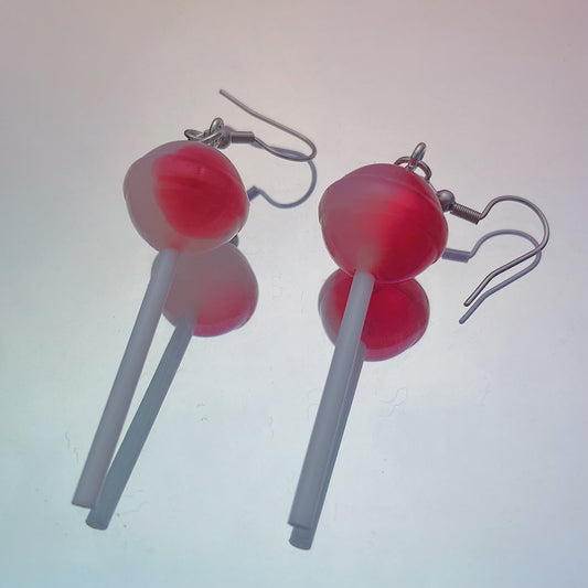 Red/Pink Lollipop Earrings