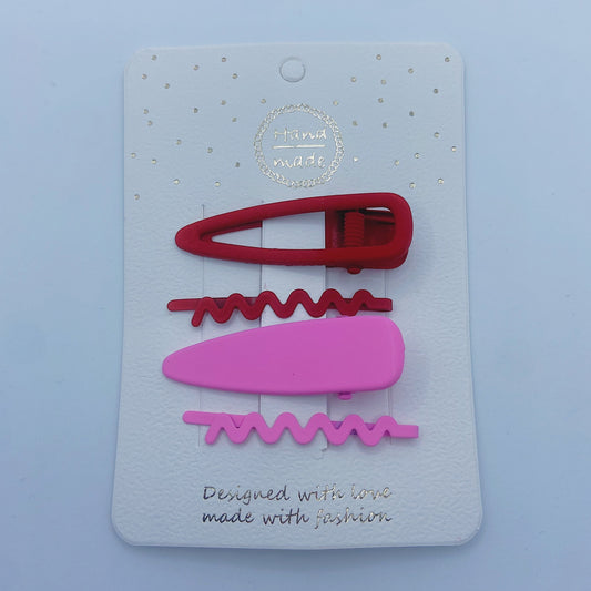 Pink/Red Clip Set