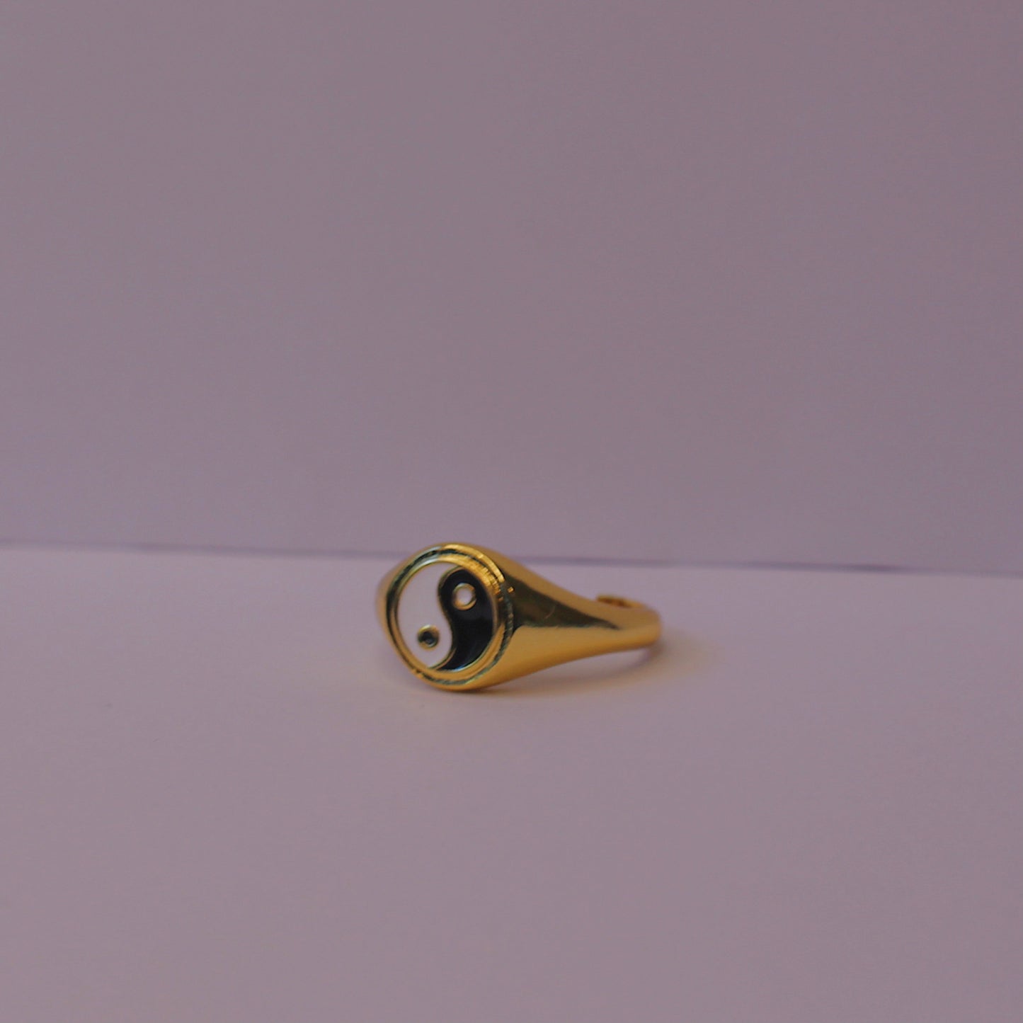 Yin Yang Enamel Ring