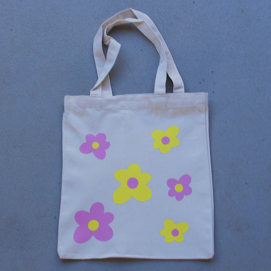Pink & Yellow Flower Tote