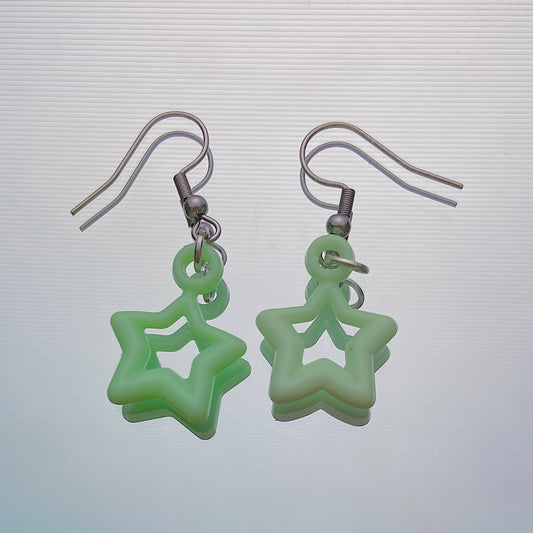 Green Star Earrings